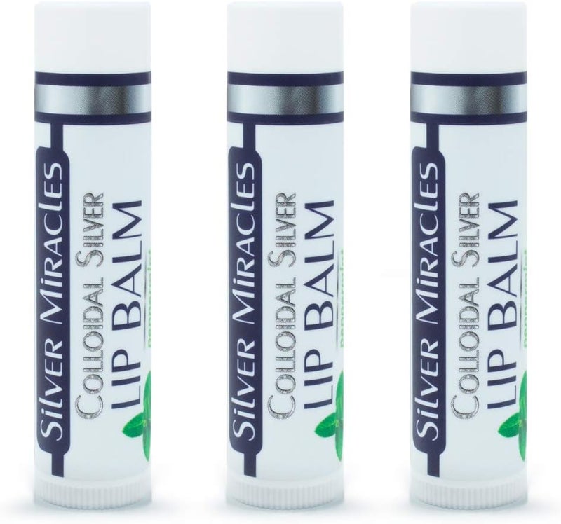 Silver Miracles Colloidal Silver Lip Balm - 3 Pack with Peppermint Flavor - Image 3